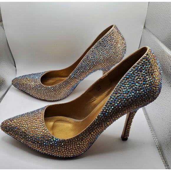 Benjamin Adams Crystal Embellished Bridal Wedding Shoes Size EU 40 US 9 - Picture 2 of 4